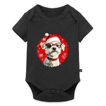 Chiens Noël - Body à manches courtes Premium Bébé - noir - Devant