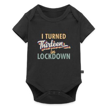 I Turned 13 in Lockdown Tshirt - 13th Birthday Gif - Baby Premium short-sleeve bodysuit - black - Front