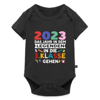 3.Klasse 2023 Anfang Drittklässler Geschenk - Baby Premium Kurzarmbody - Schwarz - Vorne