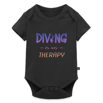 Tauchen Spruch Diving is my Therapy - Baby Premium Kurzarmbody - Schwarz - Vorne