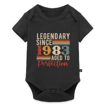 Legendär seit 1983. Geburtstagsgeschenk 1983 - Baby Premium Kurzarmbody - Schwarz - Vorne
