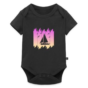 Segeln Spruch Segelboot Kapitän Segler - Baby Premium Kurzarmbody - Schwarz - Vorne