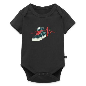 Sneaker heartbeat shoes gift - Baby Premium short-sleeve bodysuit - black - Front