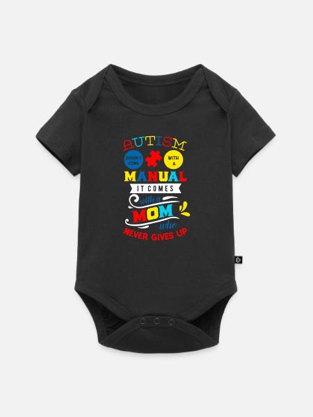Autismus Mutter Mom Geschenk - Baby Premium Kurzarmbody - Schwarz