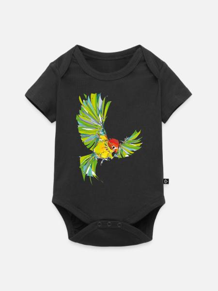 Lovebird - Baby Premium Kurzarmbody - Schwarz