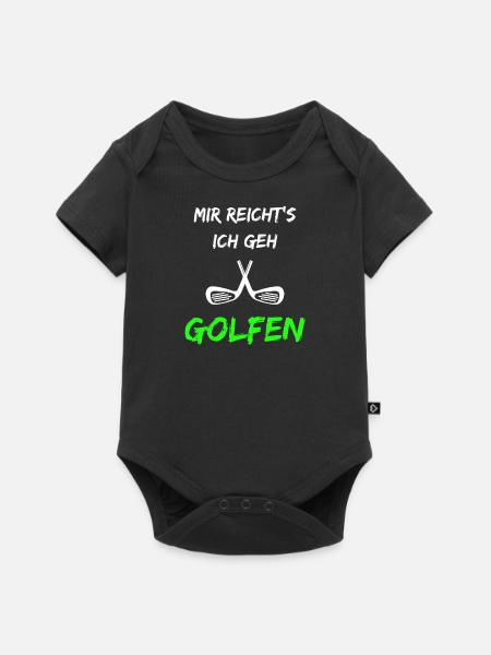Geschenk für Golfer Mir reichts ich geh Golfen - Baby Premium Kurzarmbody - Schwarz