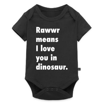 Amour disant T-Rex idée cadeau drôle de dinosaure - Body à manches courtes Premium Bébé - noir - Devant