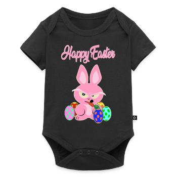 Happy Easter Pink Easter - Baby Premium short-sleeve bodysuit - black - Front