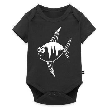 Cartoon Fish - Funny Fish Design - Baby Premium short-sleeve bodysuit - black - Front