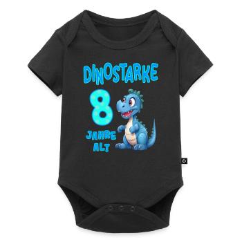 Dinostarke 8 Jahre alt 8 Geburtstag Geschenkidee - Baby Premium Kurzarmbody - Schwarz - Vorne