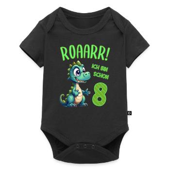 8. Geburtstag Kindergeburtstag Geburtstagsgeschenk - Baby Premium Kurzarmbody - Schwarz - Vorne