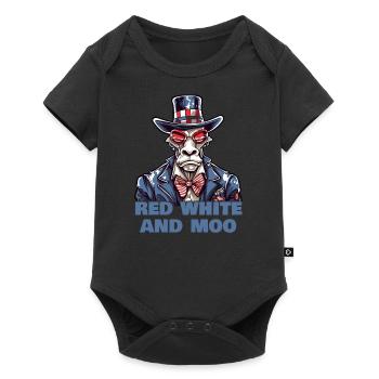Rot Weiß Und Muh - Baby Premium Kurzarmbody - Schwarz - Vorne