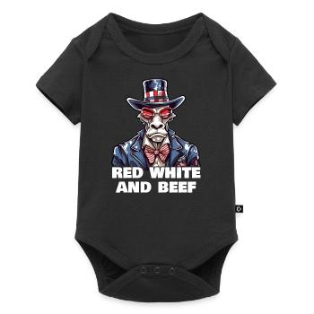 Rot Weiß Und Muh - Baby Premium Kurzarmbody - Schwarz - Vorne