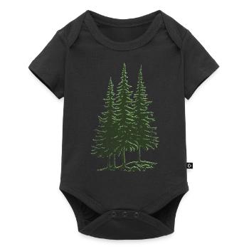 Forest, Spruce, Fir Trees - Baby Premium short-sleeve bodysuit - black - Front