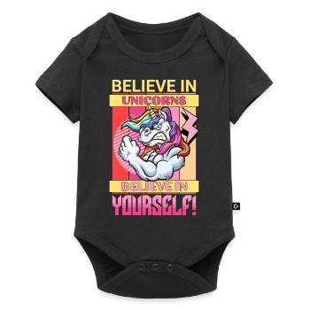 Unicorn Faith Motivation Positive Success Magic - Baby Premium short-sleeve bodysuit - black - Front