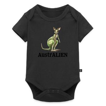 ausAustralia Roo Aussie Funny Australien Kangaroo - Baby Premium short-sleeve bodysuit - black - Front