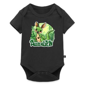 ausAustralia Roo Aussie Funny Australien Kangaroo - Baby Premium short-sleeve bodysuit - black - Front