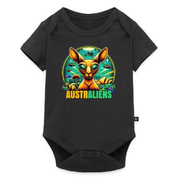 ausAustralia Roo Aussie Funny Australien Kangaroo - Baby Premium short-sleeve bodysuit - black - Front