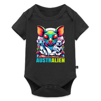 ausAustralia Roo Aussie Funny Australien Kangaroo - Baby Premium short-sleeve bodysuit - black - Front