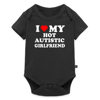 J’aime ma petite amie autiste chaude - Body à manches courtes Premium Bébé - noir - Devant