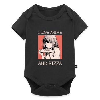 I Love Anime and Pizza - Manga Style - Baby Premium short-sleeve bodysuit - black - Front