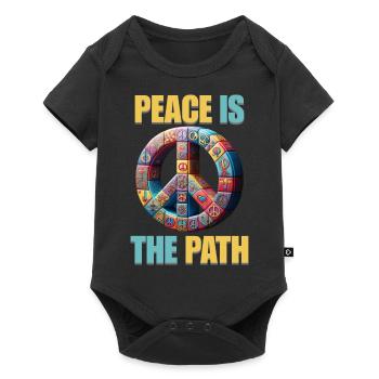 Finding Peace: Peace is the Path Hippie Style - Baby Premium short-sleeve bodysuit - black - Front
