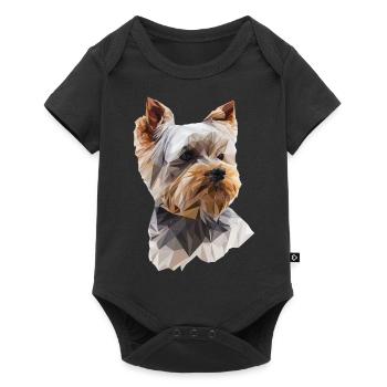 Stylischer Yorkie Look – Kunst für Hundefreunde - Baby Premium Kurzarmbody - Schwarz - Vorne