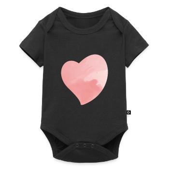 pink heart 1 - Baby Premium short-sleeve bodysuit - black - Front