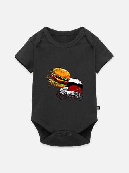 Burger - Baby Premium Kurzarmbody - Schwarz