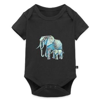 Elephant - Baby Premium short-sleeve bodysuit - black - Front