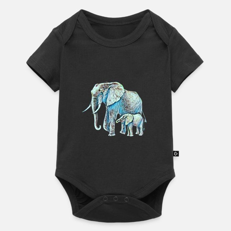 Elephant - Baby Premium short-sleeve bodysuit - black