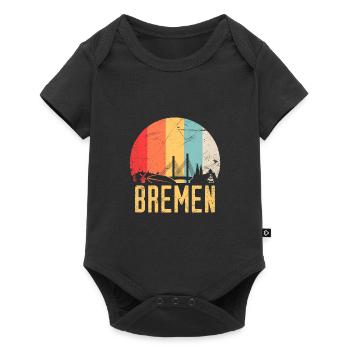 Bremen Skyline Silhouette Années 80 Retro Vintage - Body à manches courtes Premium Bébé - noir - Devant