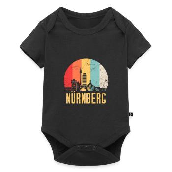 Nuremberg Skyline Silhouette 80s Retro Vintage - Baby Premium short-sleeve bodysuit - black - Front