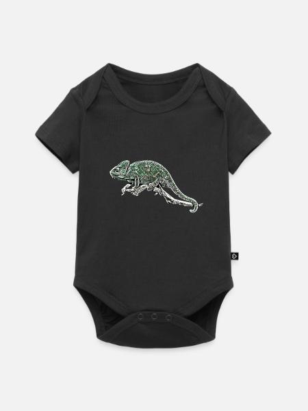 Chamäleon - Baby Premium Kurzarmbody - Schwarz