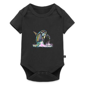 Orca - Baby Premium Kurzarmbody - Schwarz - Vorne