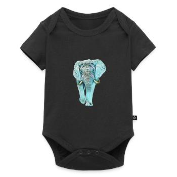 elephant - Baby Premium short-sleeve bodysuit - black - Front