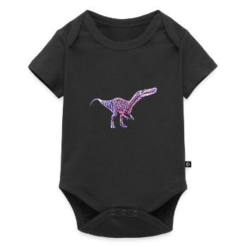 Dinosaurier - Baby Premium Kurzarmbody - Schwarz - Vorne