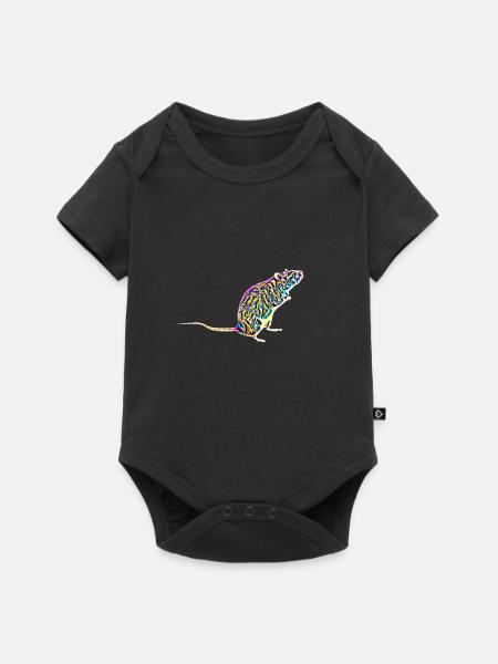 Ratte - Baby Premium Kurzarmbody - Schwarz