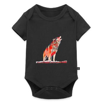 wolf - Baby Premium short-sleeve bodysuit - black - Front