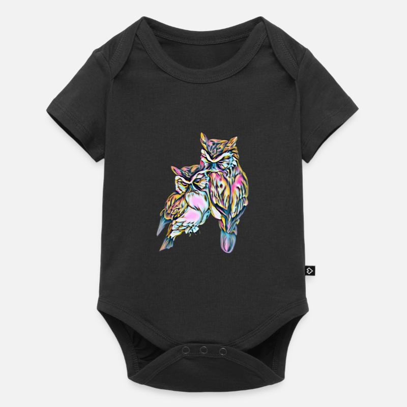 hiboux - Body à manches courtes Premium Bébé - noir