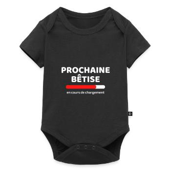 t-shirt humour prochaine bêtise en cours noel - Body à manches courtes Premium Bébé - noir - Devant