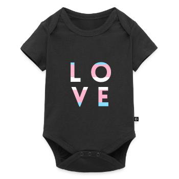 LOVE LGBT Trans LGBTQIA LGBT Pride Rainbow - Baby Premium short-sleeve bodysuit - black - Front