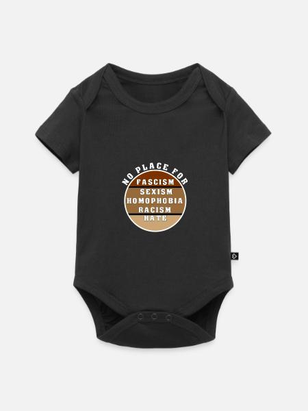 Gegen Rechts Antifa Rassismus Gegen AFD LGBTQIA - Baby Premium Kurzarmbody - Schwarz