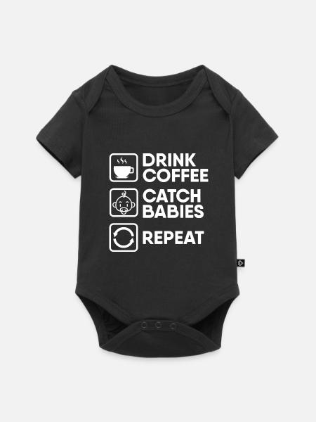 Hebamme Geburtshelfer - Baby Premium Kurzarmbody - Schwarz