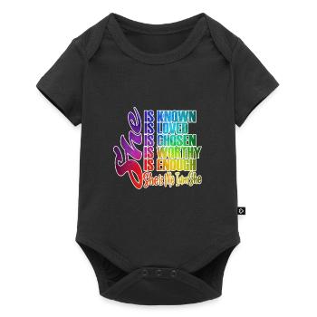 Elle est connue, elle est aimée, elle est assez - Body à manches courtes Premium Bébé - noir - Devant