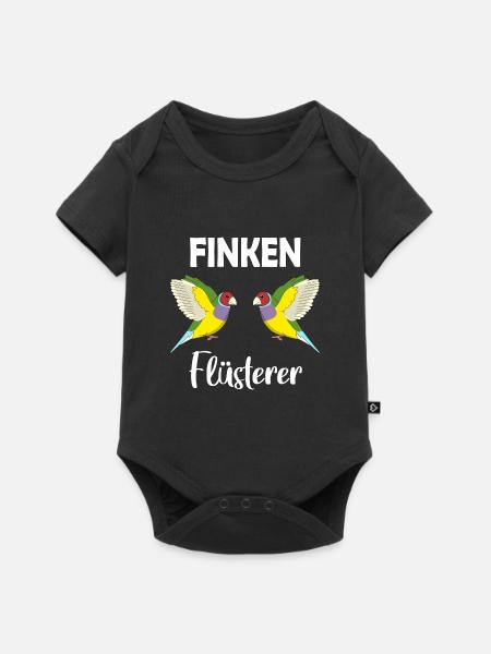 Finken-Flüsterer - Prachtfink Vogel - Baby Premium Kurzarmbody - Schwarz