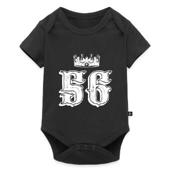 56 Number crown - Baby Premium short-sleeve bodysuit - black - Front