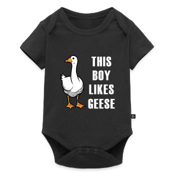 Life With Geese Nature Ironic Saying Goose - Baby Premium short-sleeve bodysuit - black - Front