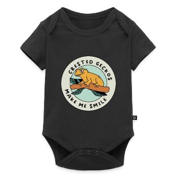 Crested Geckos Make Me Smile Cute Lizard Animal - Baby Premium short-sleeve bodysuit - black - Front