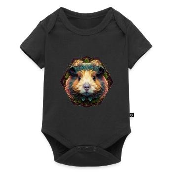 Farbenfrohes Meerschweinchen Kopf Artwork - Baby Premium Kurzarmbody - Schwarz - Vorne